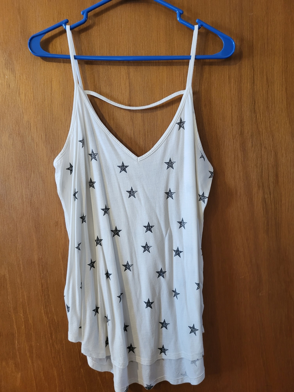 Shyanne White Star-Print V-Neck Cami Tank